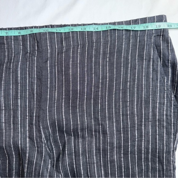 Eileen Fisher Organic Linen Crop Ankle Wide Leg Pants Women's XL Beach Strips - Picture 4 of 15